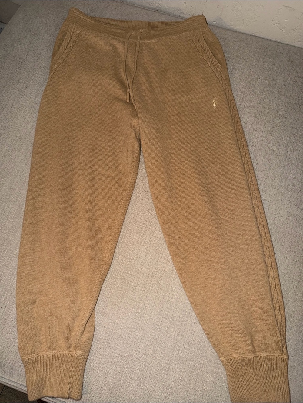 Ralph Lauren men’s  Camel Brown Knit Jogger Sweatpants